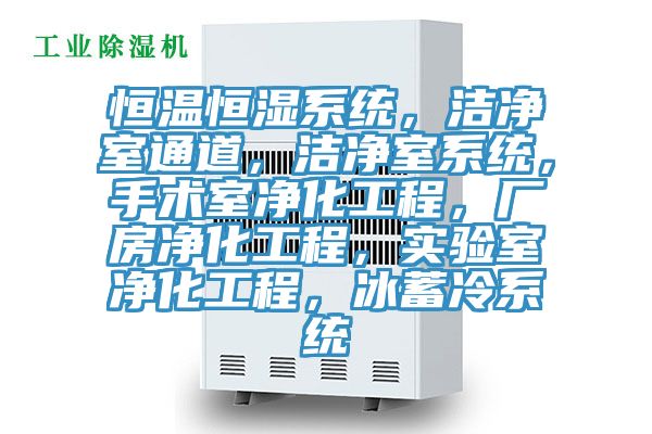 恒溫恒濕系統(tǒng)，潔凈室通道，潔凈室系統(tǒng)，手術(shù)室凈化工程，廠房凈化工程，實(shí)驗(yàn)室凈化工程，冰蓄冷系統(tǒng)