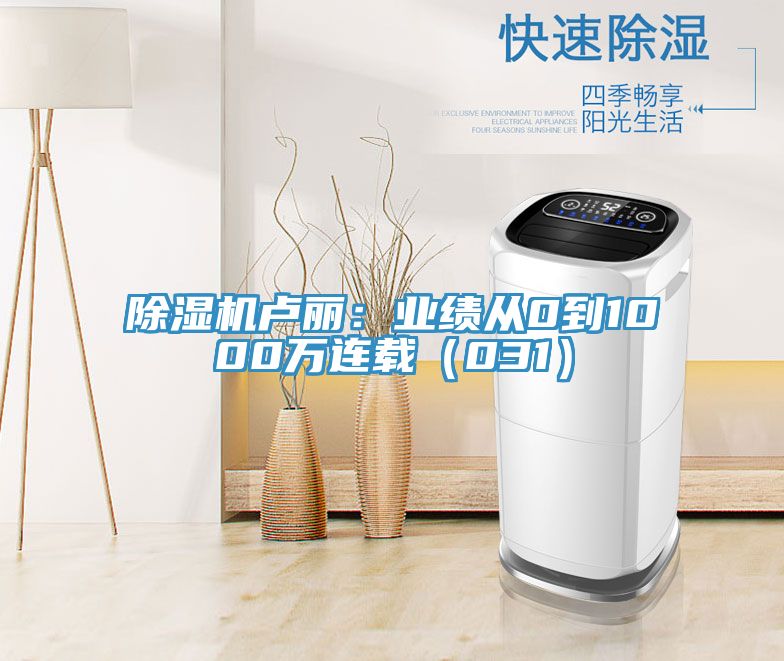 除濕機盧麗：業績從0到1000萬連載（031）