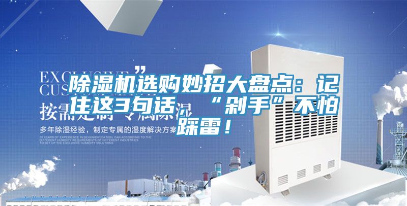 除濕機(jī)選購妙招大盤點(diǎn)：記住這3句話，“剁手”不怕踩雷！